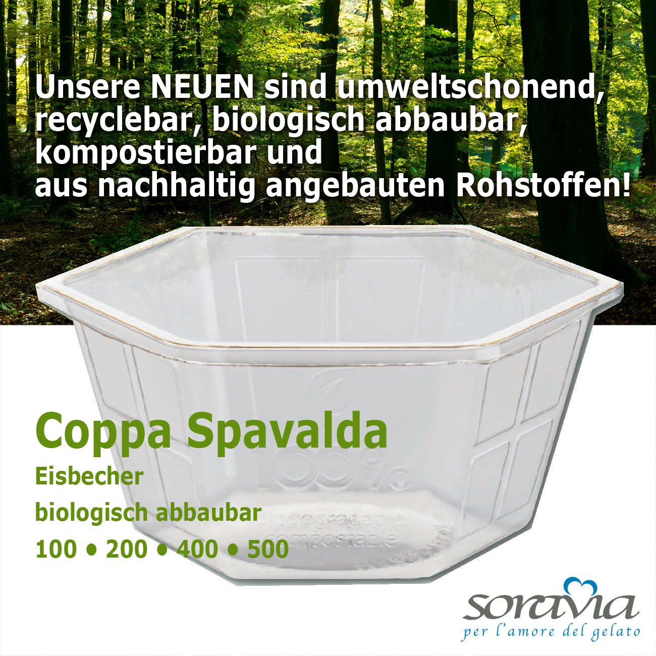 Coppa Spavalda 400 - box 800 pieces - Ice cup biodegradable Plastic - coppa plastica 