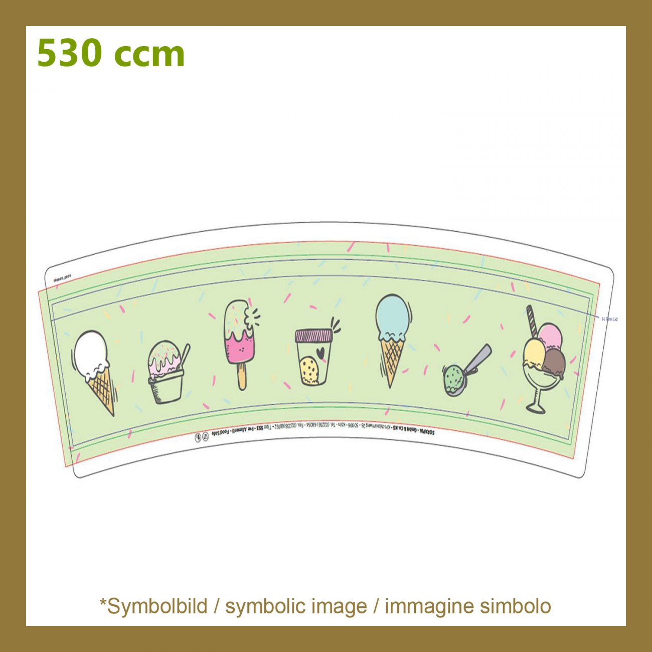 Ice cream cup Typ 533 - box 570 pieces - Ice cup paper
