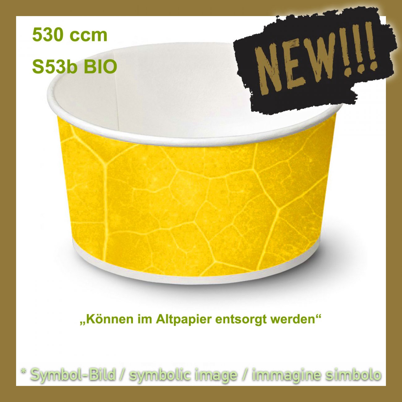 Ice cream cup S53 BIO - box 570 pieces - Ice cup paper